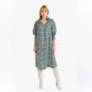 Mirth Caftans Floral Print Knee Length Dress - Size extra small